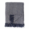 Herringbone Throw, Blue, Recycled Cotton