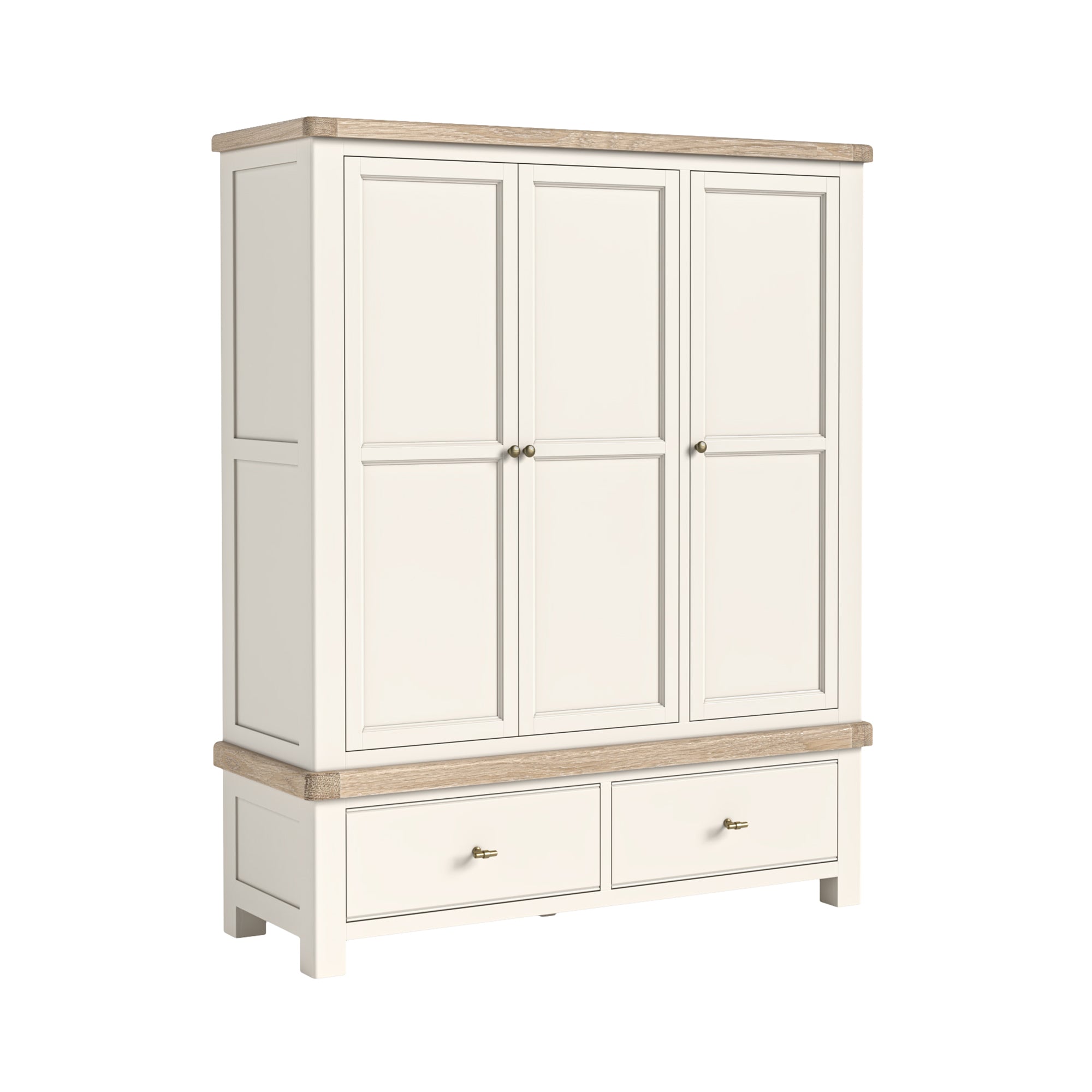 Romanby painted Off White Triple wardrobe