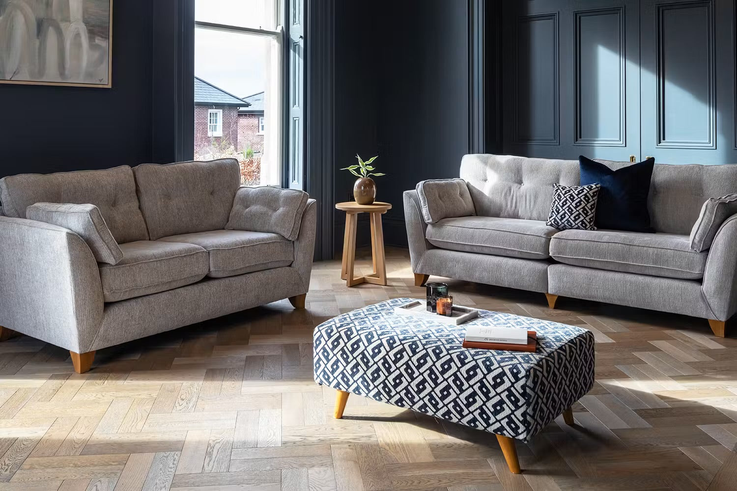 Jasmine 2 Seater Sofa+3 Seater Sofa+Footstool