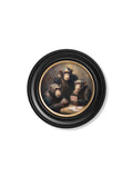 The Card-Playing Chimps - Oxford Round Frame