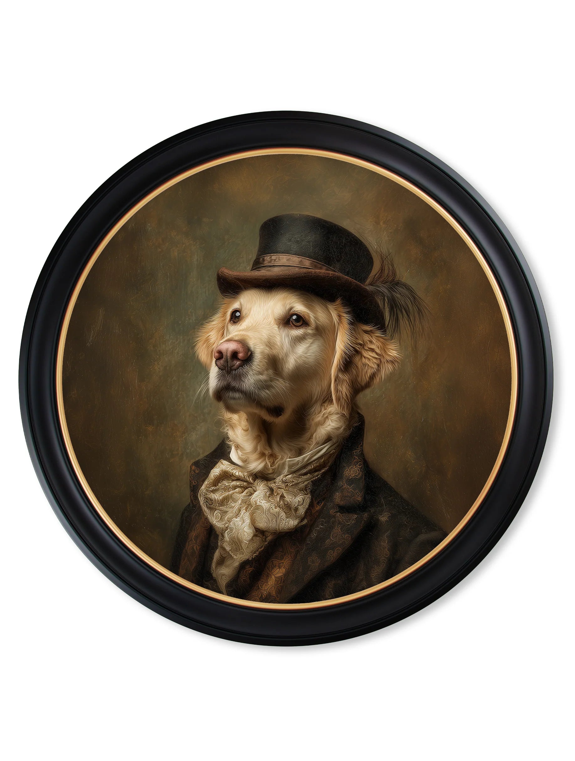 Lord Goldpaw - Gentleman Golden Labrador Oxford Round Frame