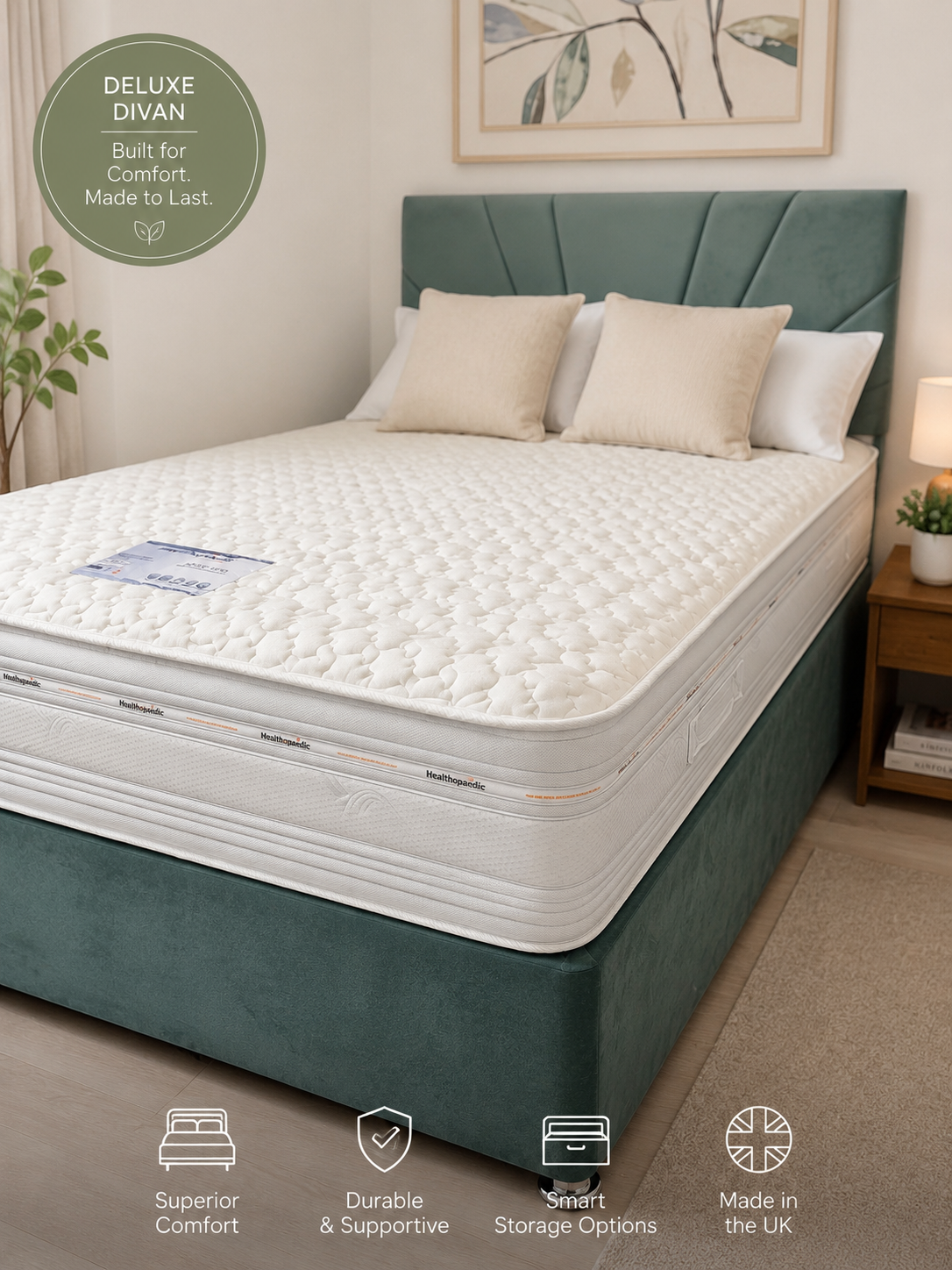 The Solice 1,000 Complete Divan + Free Headboard