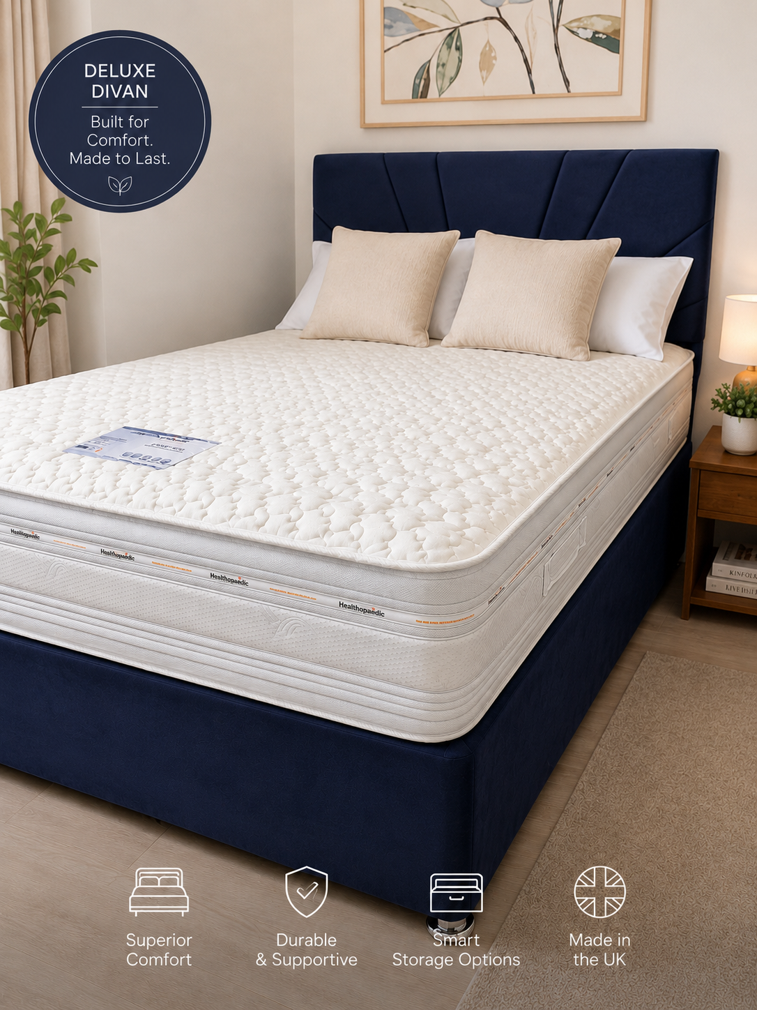 The Solice 1,000 Complete Divan + Free Headboard