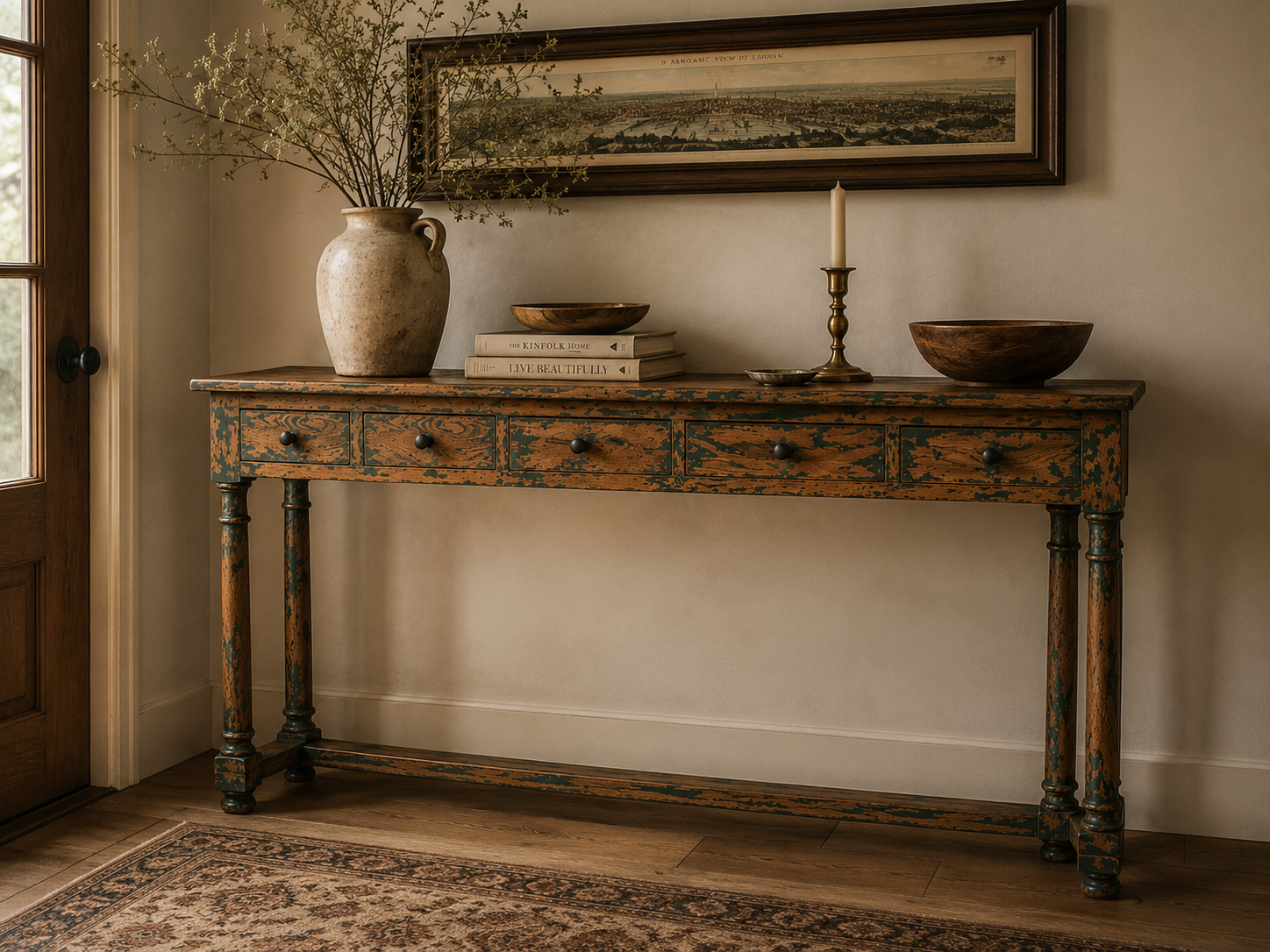 Hudson Bay 4 Drawer Console Table