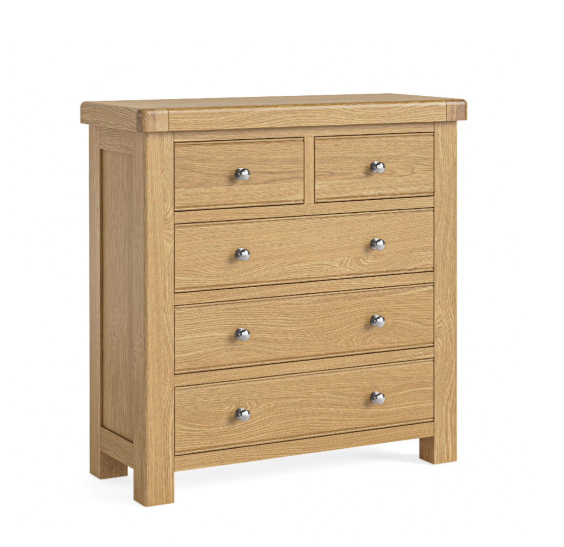 Romanby Oak 2 Over 3 Chest Of Drawers