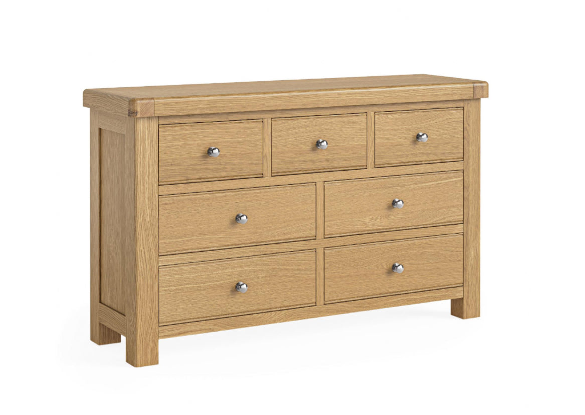 Romanby Oak 3 Over 4 Chest Of Drawers
