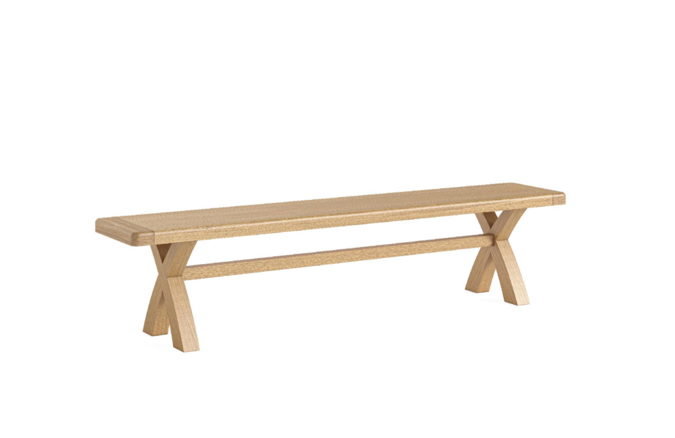 Romanby oak cross leg bench