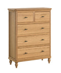 Victoria Oak 2 Over 3 Chest Of Drawers