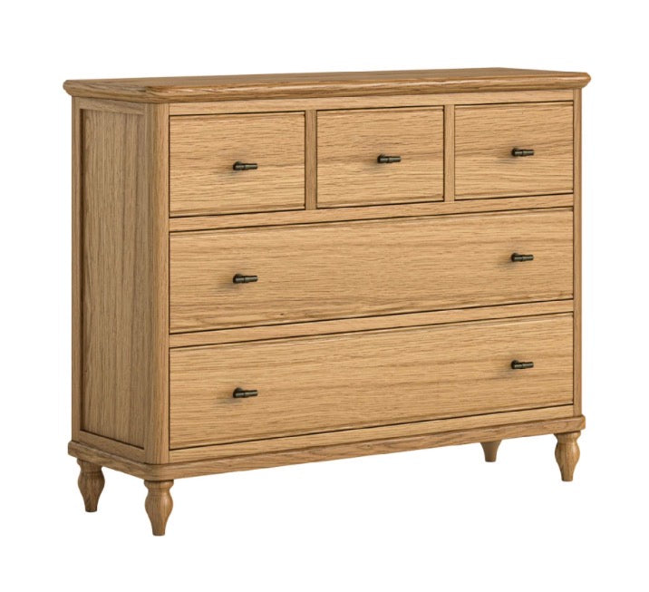 Victoria Oak 3 Over 2 Chest Of Drawers