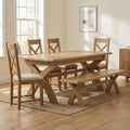 Dalton Fixed Top Table +4 X Chairs & Bench