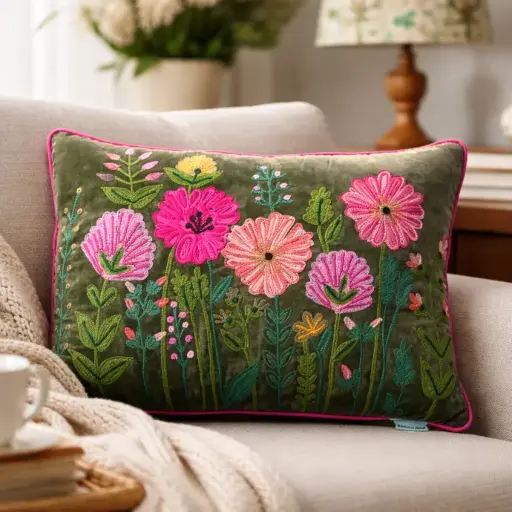 Ensley Pink Linen Cushion