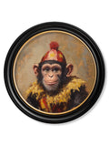 Chimpy the Daring - Circus Chimpanzee Oxford Round Frame (Copy)