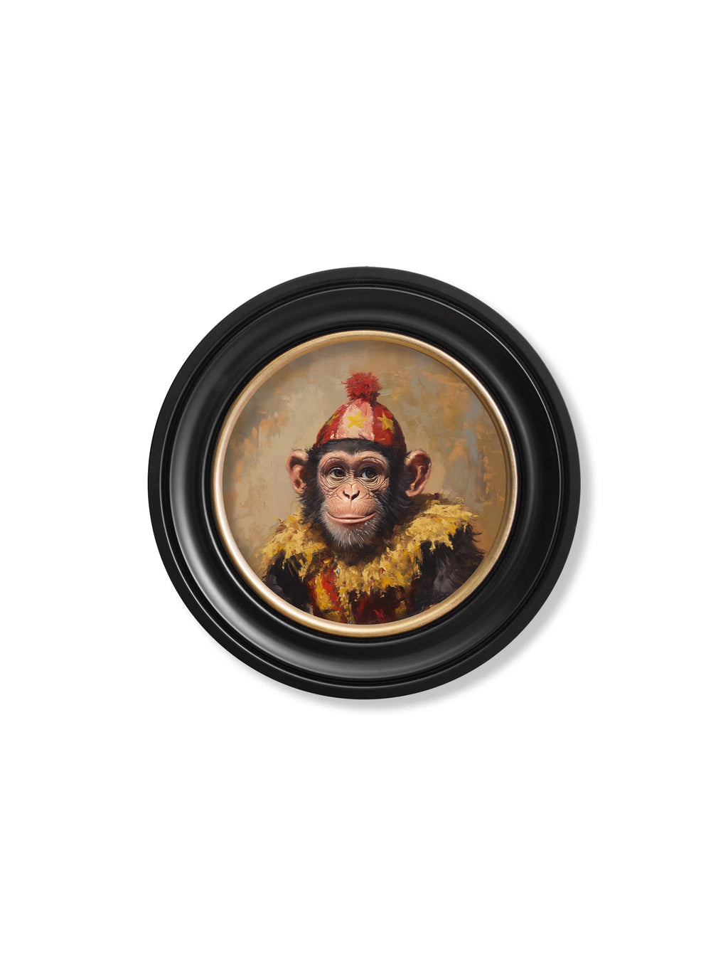 Chimpy the Daring - Circus Chimpanzee Oxford Round Frame (Copy)