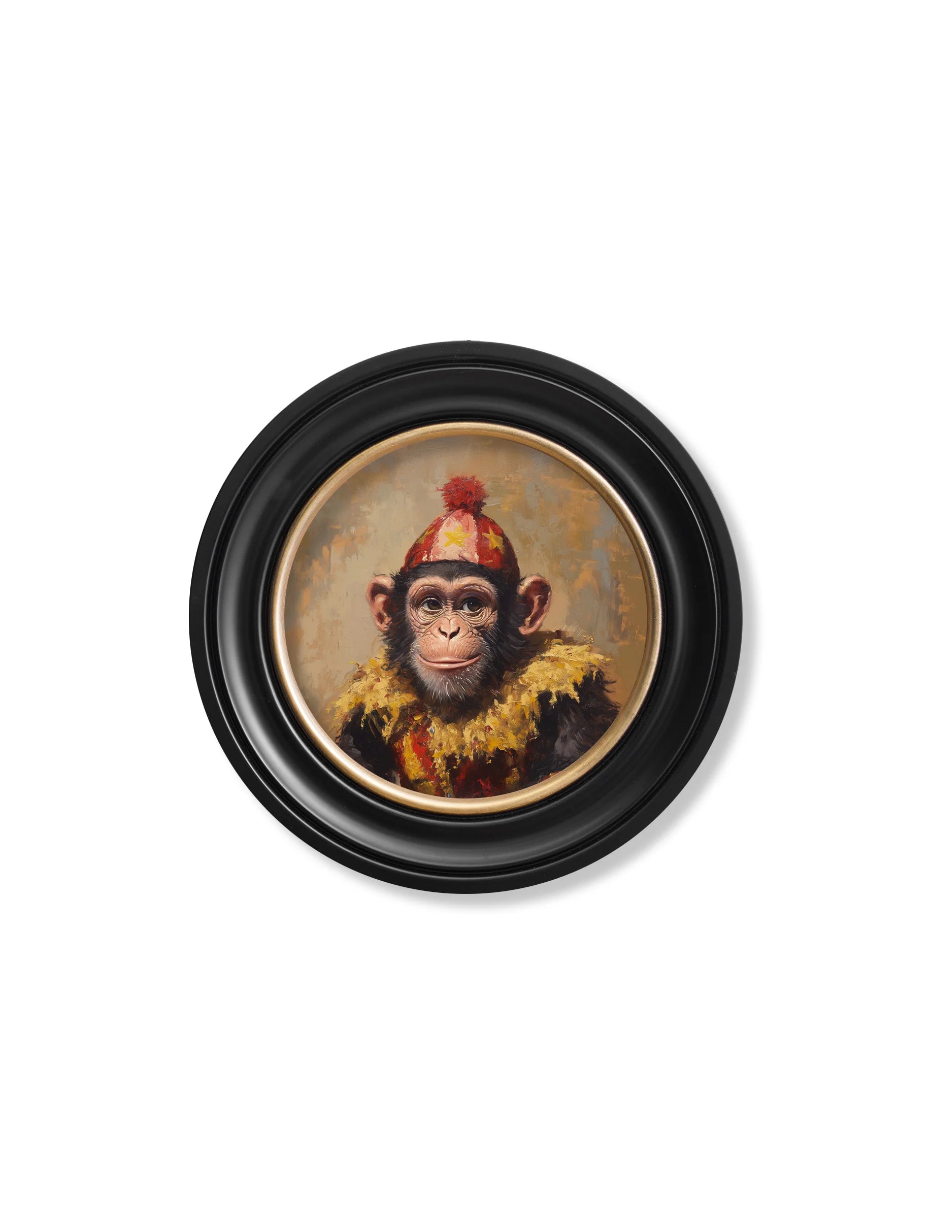 Chimpy the Daring - Circus Chimpanzee Oxford Round Frame (Copy)