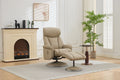 Seaton Swivel Chair + Stool In Mushroom