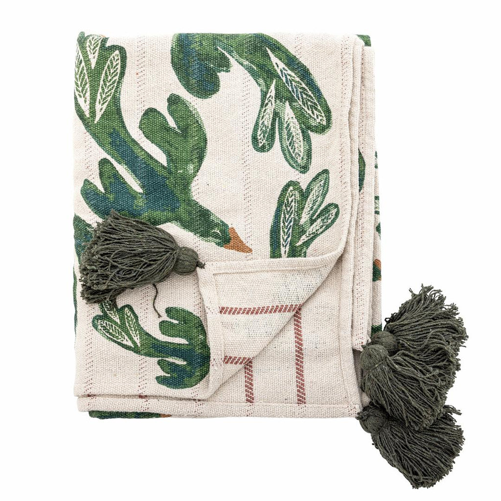 Birdliva Throw, Multi, Recycled Cotton