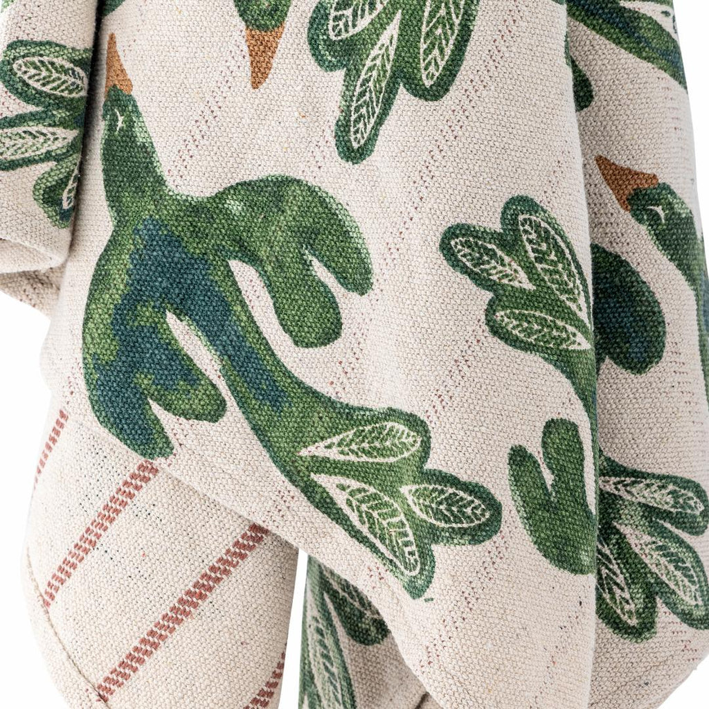 Birdliva Throw, Multi, Recycled Cotton