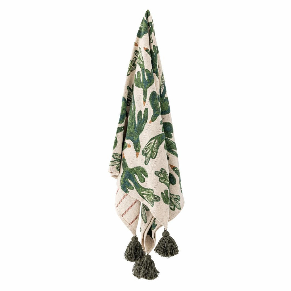 Birdliva Throw, Multi, Recycled Cotton