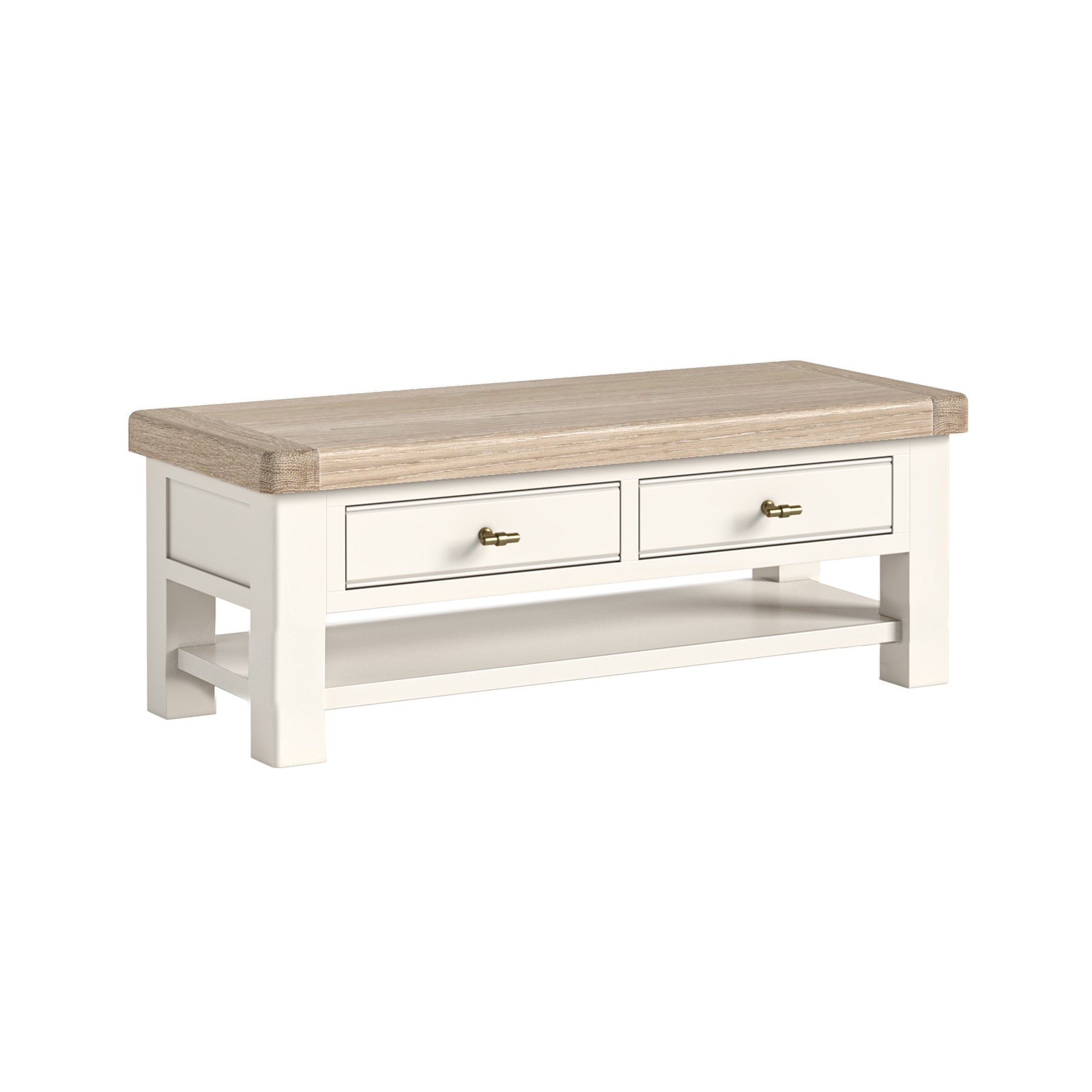 Romanby Off-White Coffee Table with Drawers