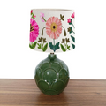 Lotus Ceramic Moss Base with Ensley Linen Mini Shade